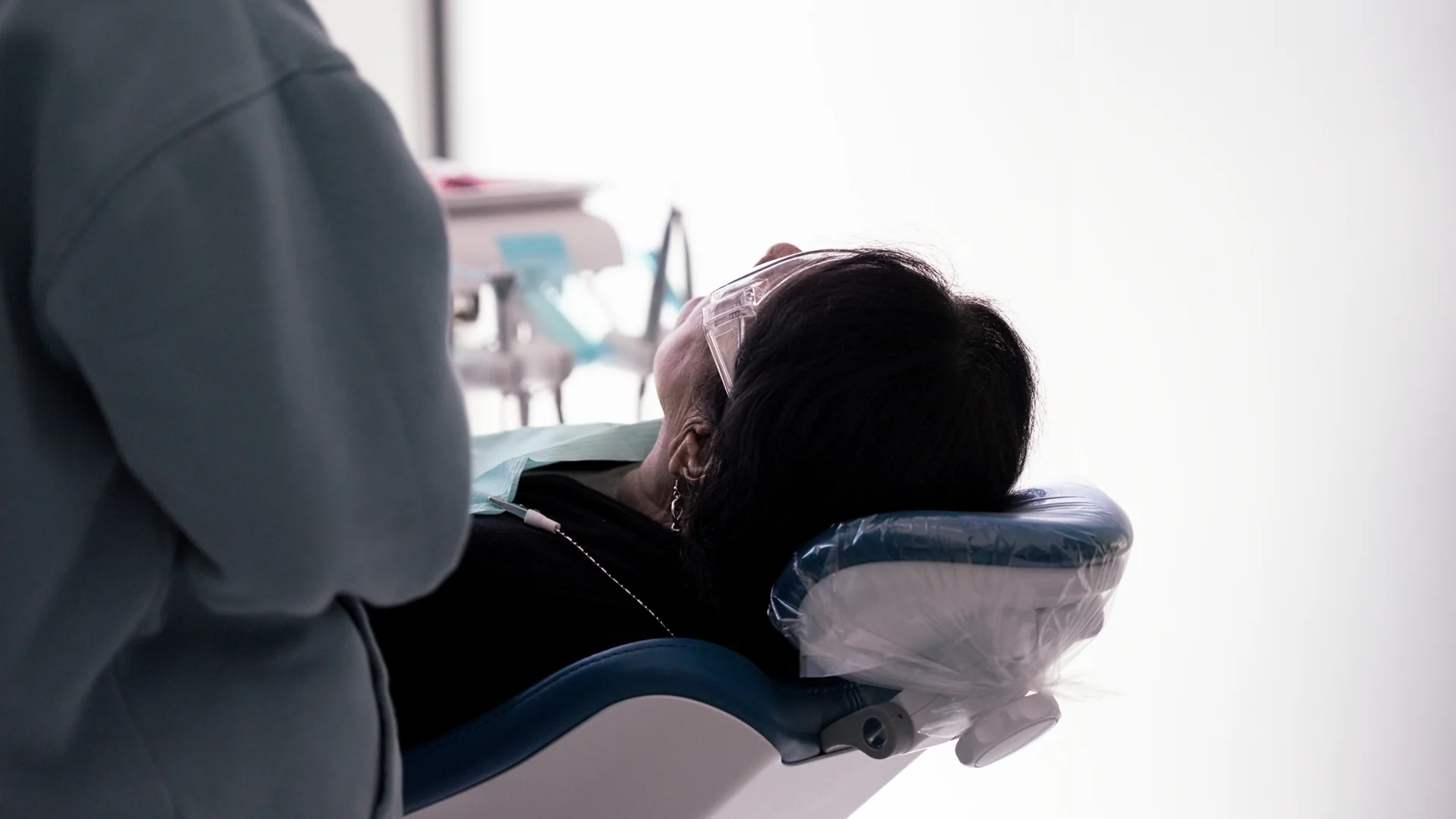 Smile Design 1 Patient relaxed in the dental chair at Metropolitan Smile Design, Tamarac FL