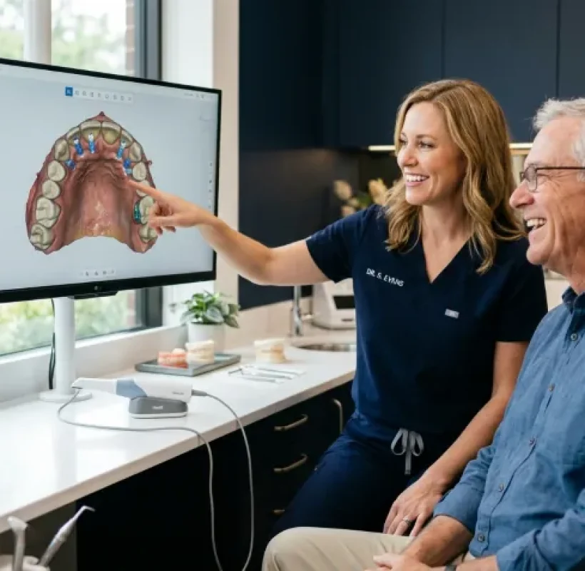 Digital dental implant plan on a screen