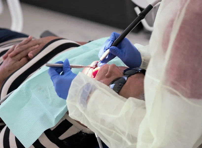 Close-up of dental treatment at Metropolitan Smile Design, Tamarac FL